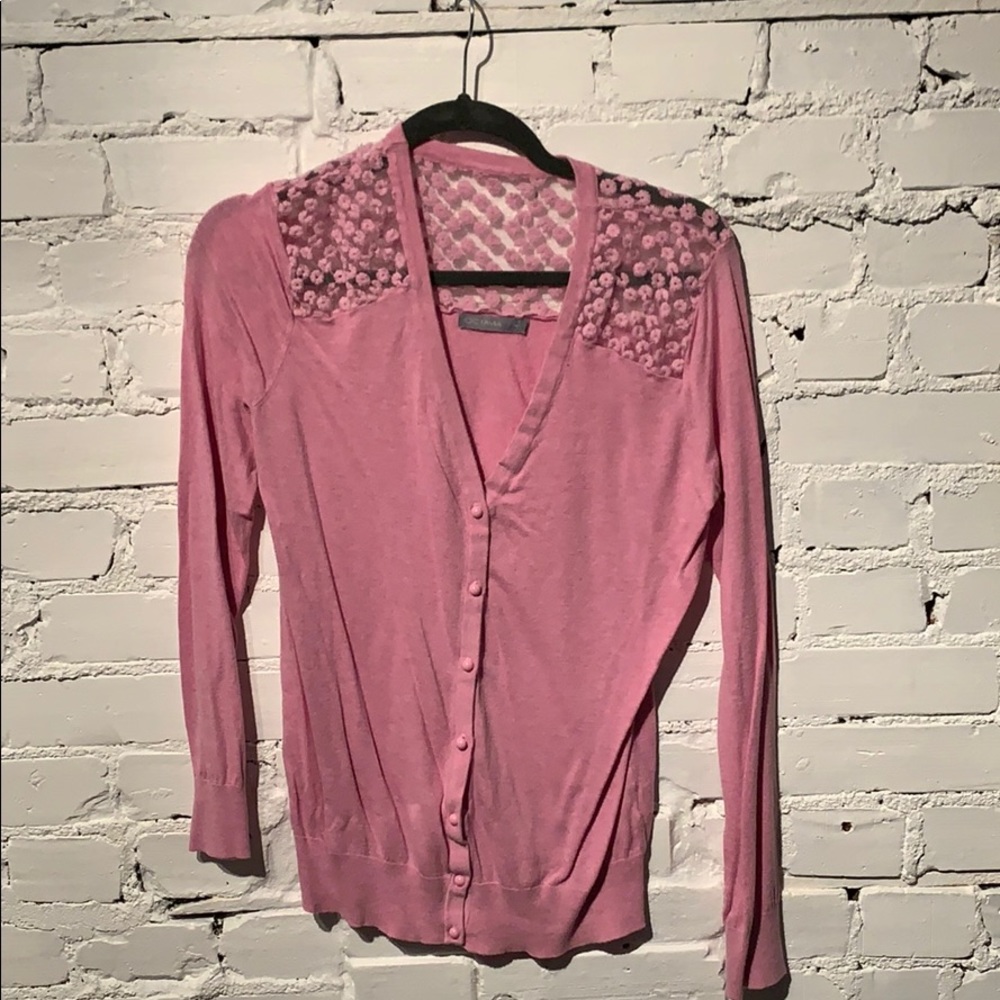 Pink embroidered cardigan